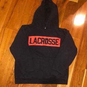 Gently Worn Lacrosse Sweatshirt Navy and Red